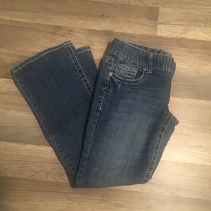 Maurices Ladies Straight Leg Blue Jeans, Size 3/4 Extra Short